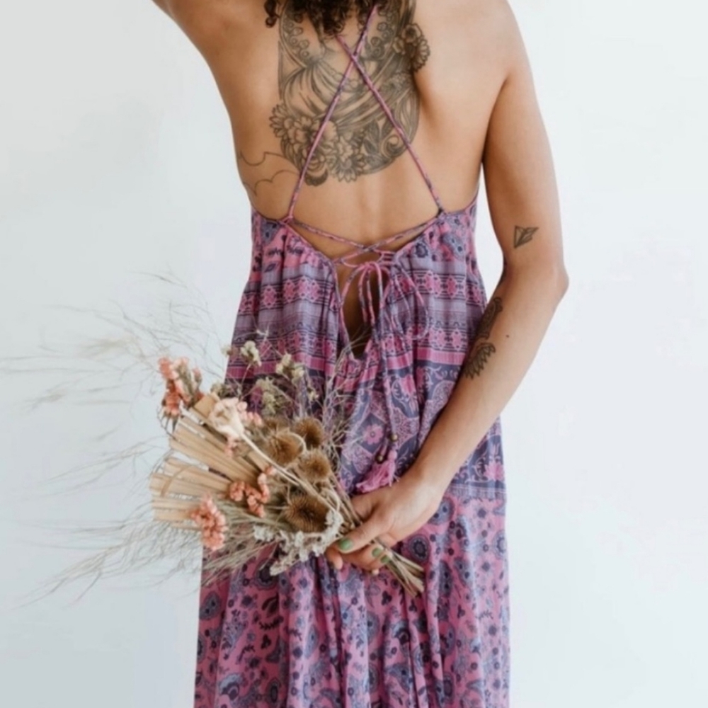 Spell and the Gyspy Collective Pailsey Floral Boho Maxi Dress (Mulberry) - Picture 8 of 16